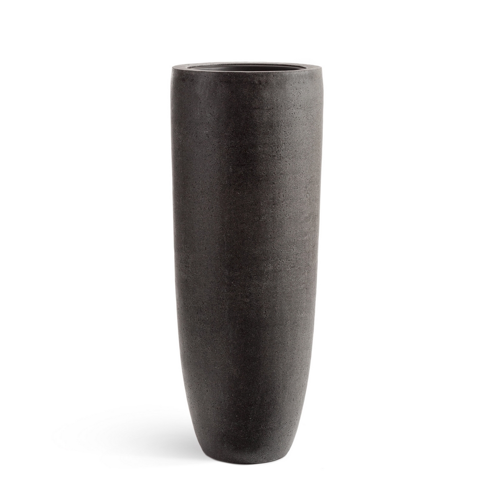 Кашпо TREEZ Effectory Stone Высокий конус Тёмно-серый камень