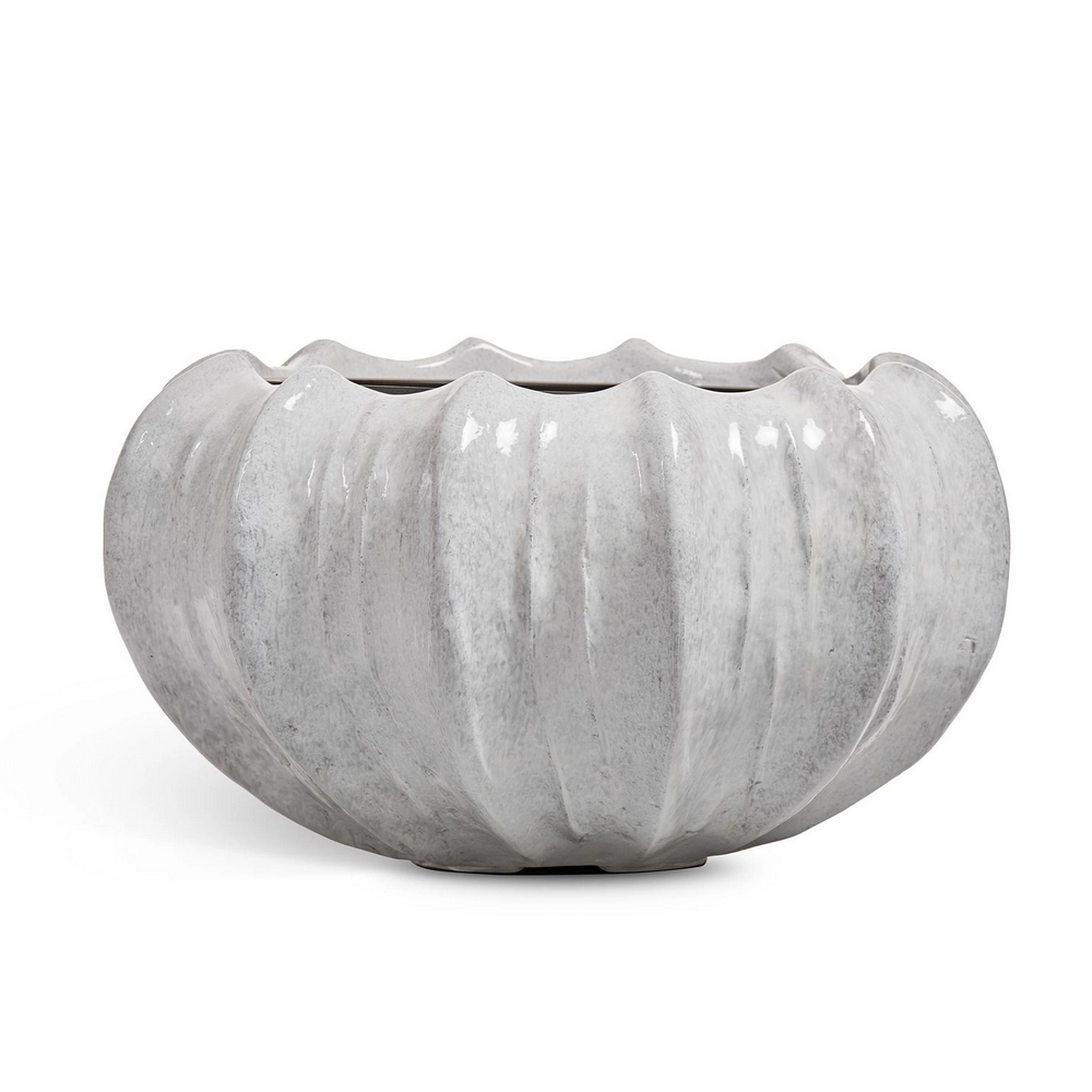 Кашпо TREEZ Effectory Aura Низкая Design-чаша - Жемчужный лак