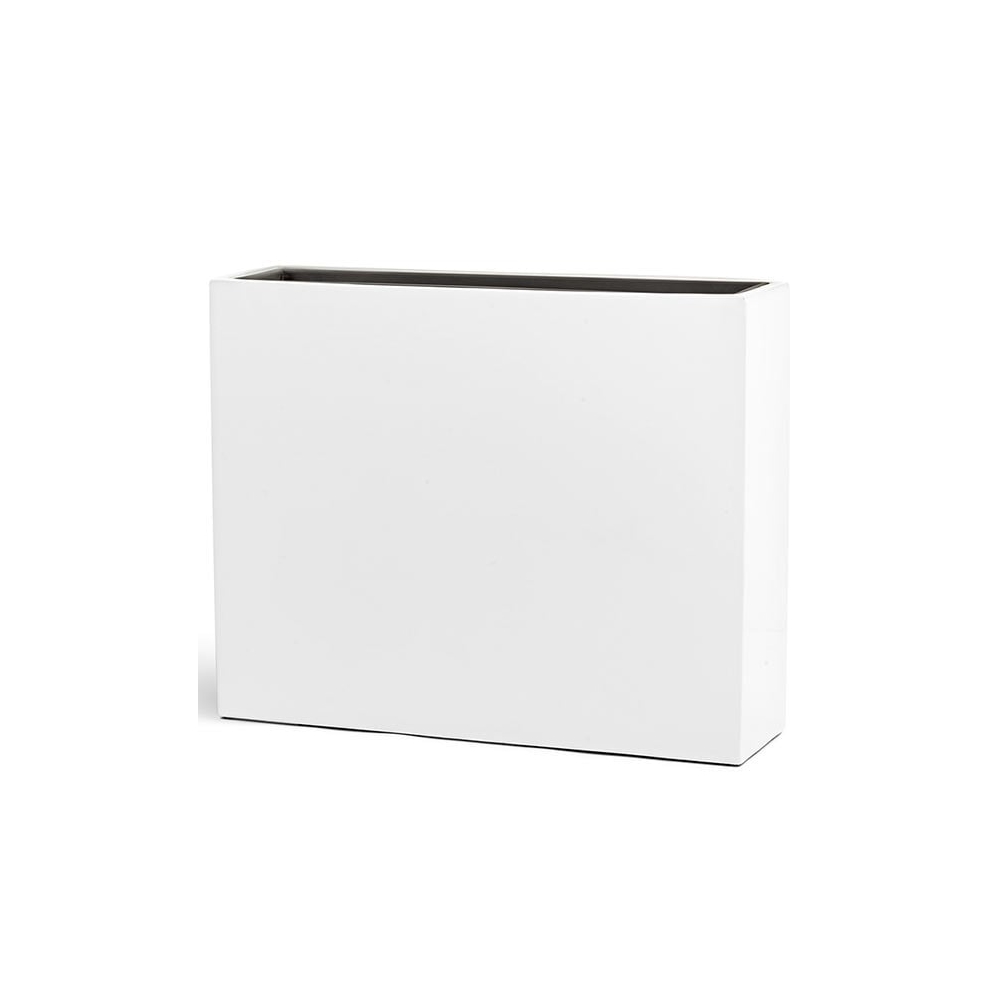 Кашпо TREEZ Effectory Gloss Дивайдер высокий - белый глянцевый лак