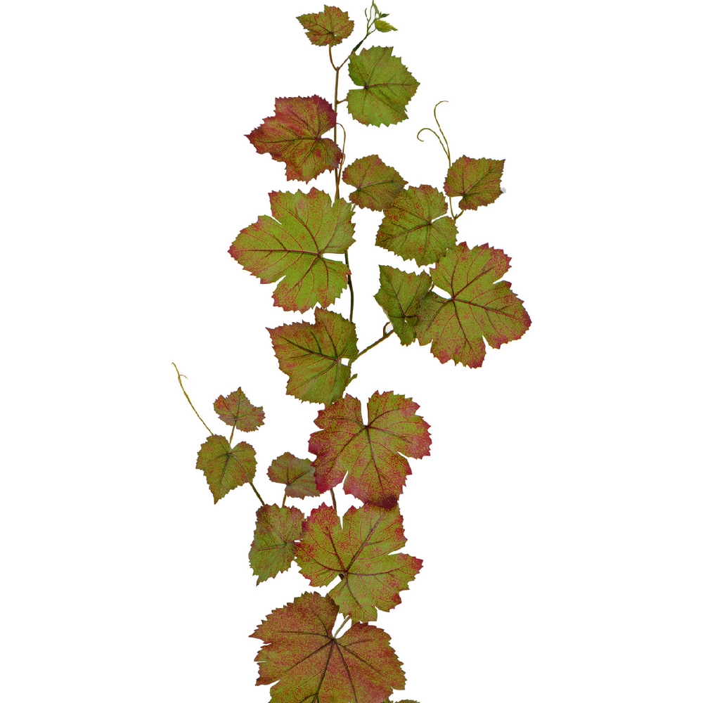 Виноградная гирлянда зелёная с прожилками бордо 230 см