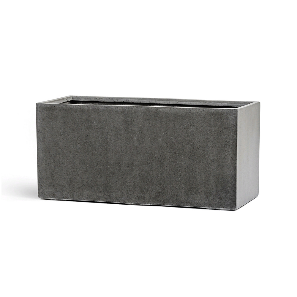 Кашпо TREEZ Effectory Beton Низкий прямоугольник Тёмно-серый бетон - 100x45см выс.45см