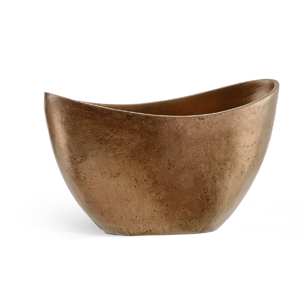 Кашпо-ваза TREEZ Effectory Metal Лодка малая Тёмное матовое золото - 38x18 выс.20см