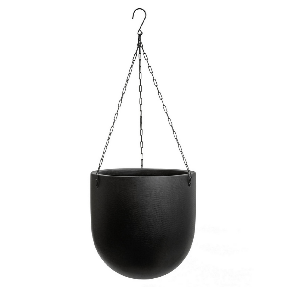 Кашпо TREEZ Effectory Black Stone Чаша большая подвесная Антрацит - диам.27 в28см