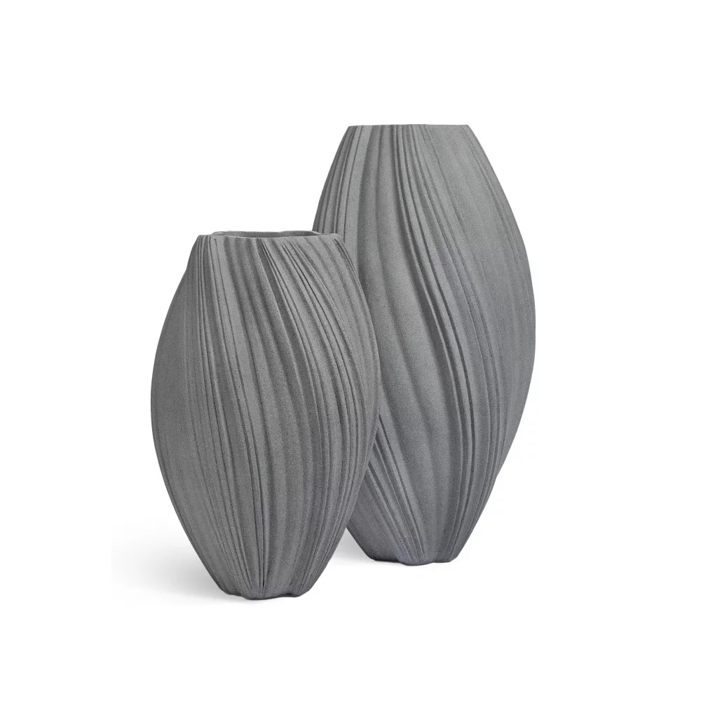 Кашпо TREEZ Effectory Dune Высокая дизайн-ваза Дымчато-серый песок