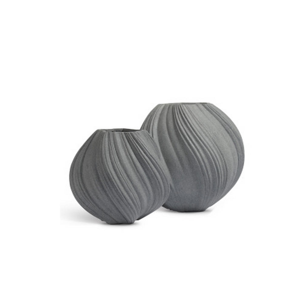 Кашпо TREEZ Effectory Dune Сферическая Дизайн-ваза Дымчато-серый песок