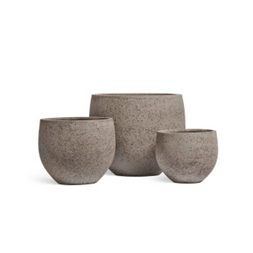 Кашпо TREEZ ERGO Hard Rock Сферическая чаша Песок серый беж