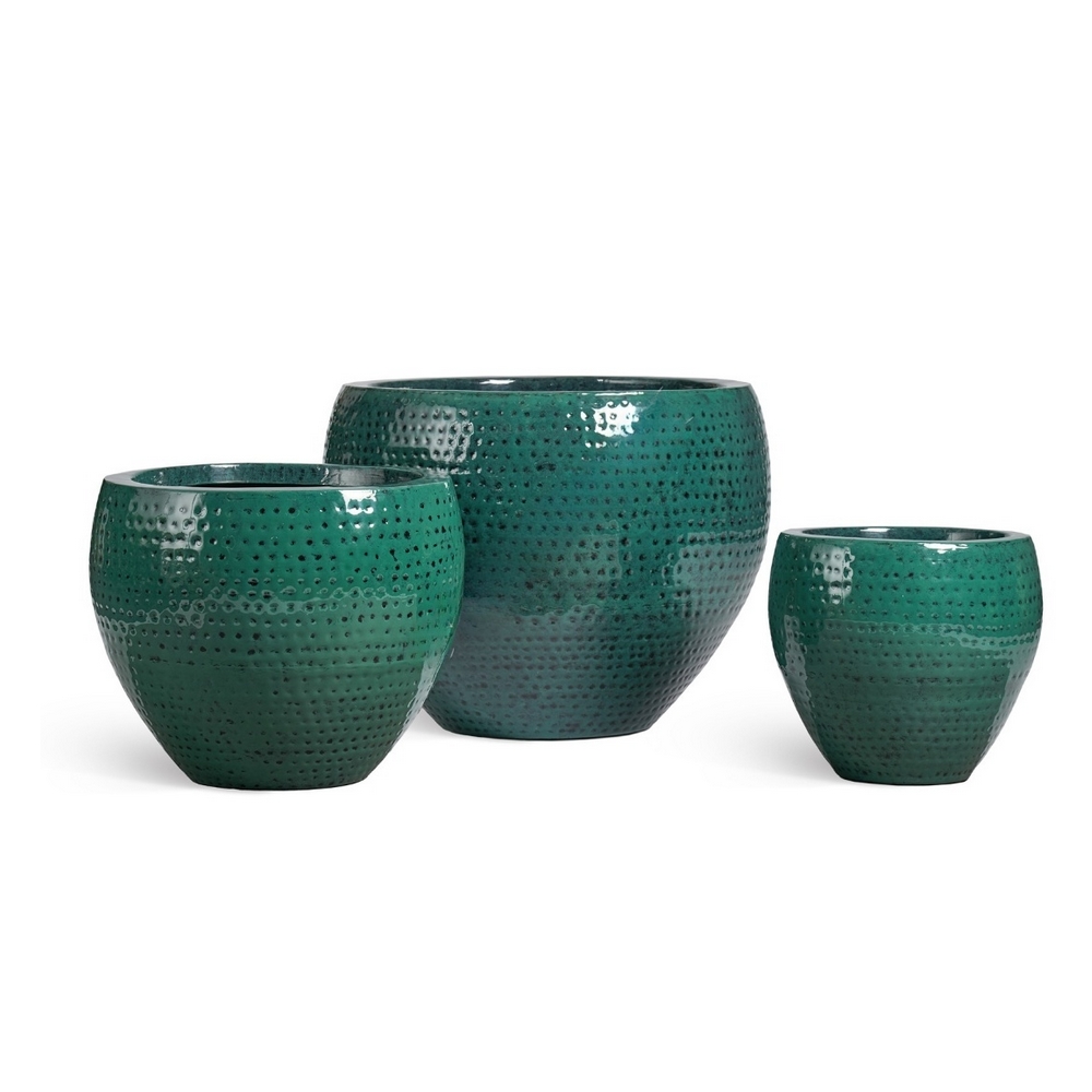 Кашпо TREEZ Effectory Ron Чаша Classic Зелёно-голубой Нефрит (эмаль)