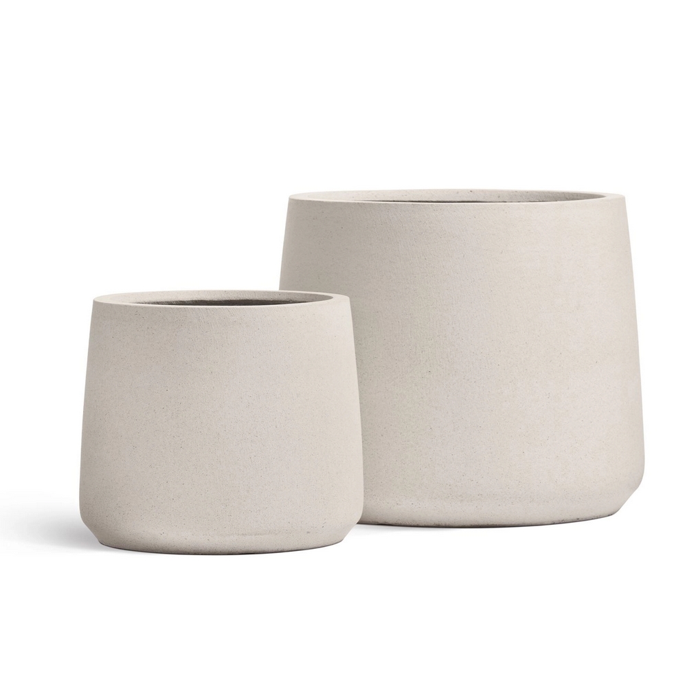 Кашпо TREEZ ERGO - Fine Rock - Чаша Cone - Белый камень