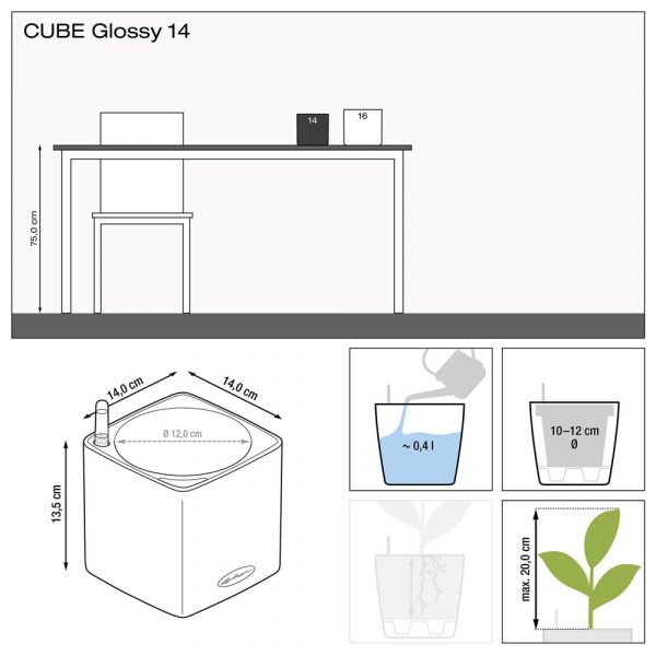 Кашпо Cube Glossy