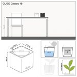Кашпо Cube Glossy