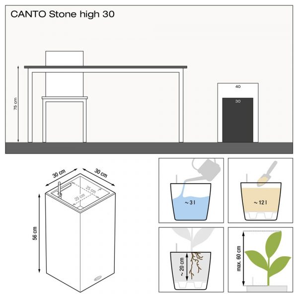 Кашпо Canto stone hight