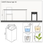 Кашпо Canto stone hight