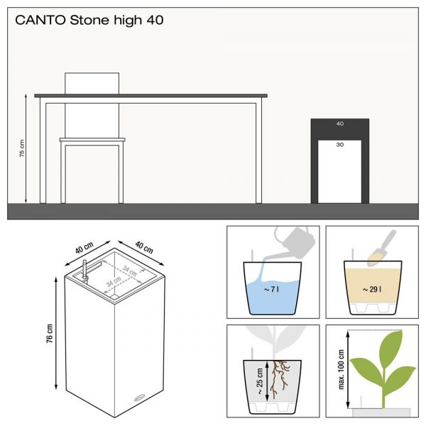 Кашпо Canto stone hight