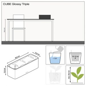 Кашпо Cube Glossy Triple
