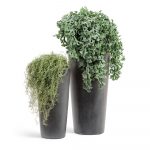 Кашпо TREEZ Effectory Beton Высокий конус Тёмно-серый бетон