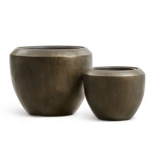 Кашпо TREEZ Effectory Metal Чаша Design Чернёная бронза - 56 x 45