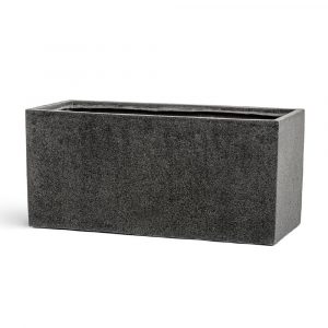 Кашпо TREEZ Effectory Stone Низкий прямоугольник Тёмно-серый камень