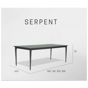 MOMA стол обеденный столешница стекло 220x100 ANTHRACITE