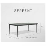 SERPENT стол обеденный 220*100*75см, CARBON