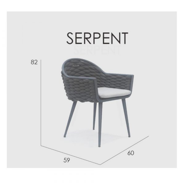 SERPENT кресло обеденное ANTHRACITE-CARBON
