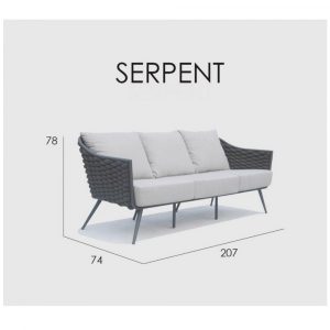 SERPENT Диван трехместный ANTHRACITE-CARBON