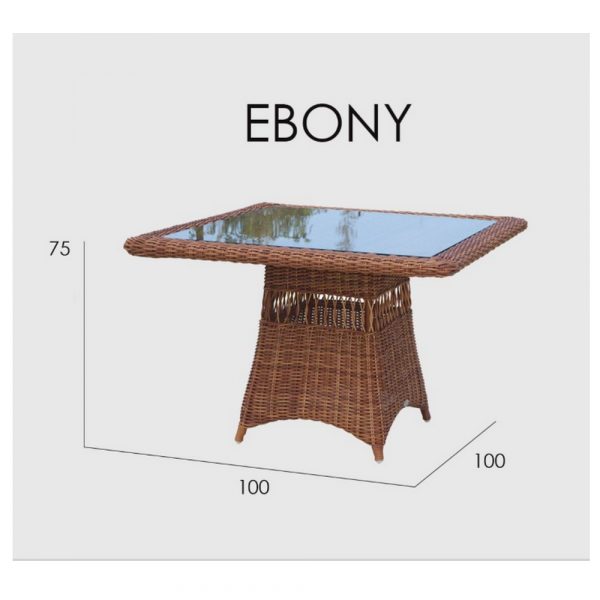 EBONY Cтол обеденный квадратный