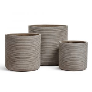 Кашпо TREEZ ERGO TreeLine Цилиндр Капучино - д.34см выс.32см