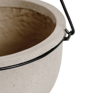 Кашпо TREEZ Effectory Beton Полусфера подвесная Белый песок