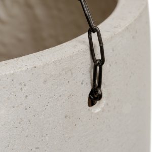 Кашпо TREEZ Effectory Beton Чаша подвесная на цепочках Белый песок