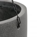 Кашпо TREEZ Effectory Beton Чаша подвесная на цепочках Тёмно-серый бетон
