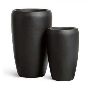 Кашпо TREEZ Effectory Black Stone Высокий округлый конус Антрацит