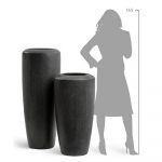 Кашпо TREEZ Effectory Quartz Высокий конус Design Чёрный кварц