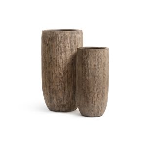 Кашпо TREEZ Effectory Wood Высокий округлый конус Светлый дуб - 30 x 65