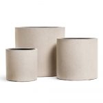 Кашпо TREEZ Effectory Beton Цилиндр Белый песок - диам.31см выс.31см