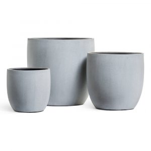 Кашпо TREEZ Effectory Beton Округлый конус Серый ледник - диам.30 см выс.28см