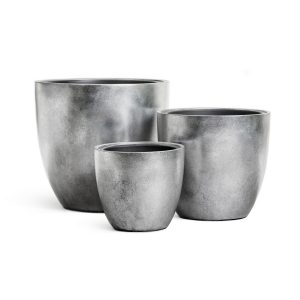 Кашпо TREEZ Effectory Metal Округлый конус Серебро - 30 x 28