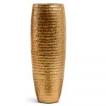 Кашпо TREEZ Effectory Metal Высокая Design-ваза Чеканное золото - 35x97
