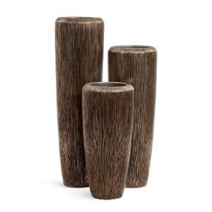 Кашпо TREEZ Effectory Wow Высокий конус Design Тёмное матовое золото - 34 x 117