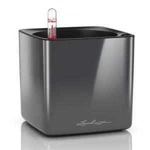 Кашпо Cube Glossy - серый, 14 х 14 х 14