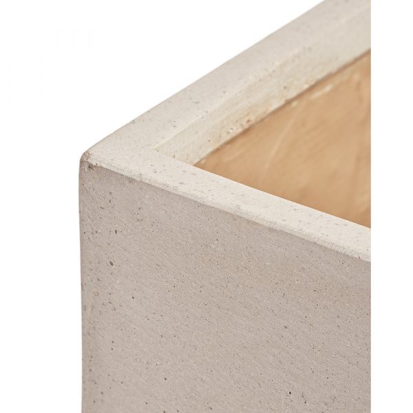 Кашпо TREEZ Effectory Beton Низкий прямоугольник Белый песок