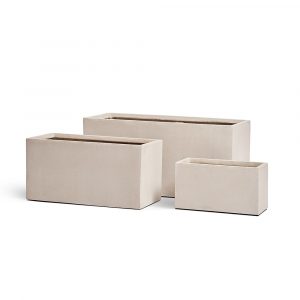 Кашпо TREEZ Effectory Beton Низкий прямоугольник Белый песок