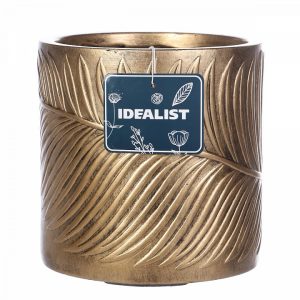 Настольное кашпо IDEALIST LITE Лист, файберстоун, золотистое