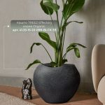 Кашпо TREEZ Effectory Organic Сфера Тёмно-серый камень