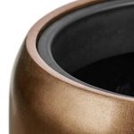 Кашпо TREEZ Effectory Metal Высокий округлый конус Тёмное матовое золото