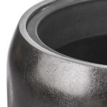 Кашпо TREEZ Effectory Metal Высокий округлый конус Стальное серебро