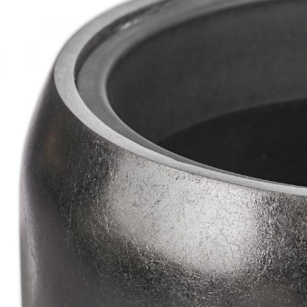 Кашпо TREEZ Effectory Metal Высокий округлый конус Стальное серебро